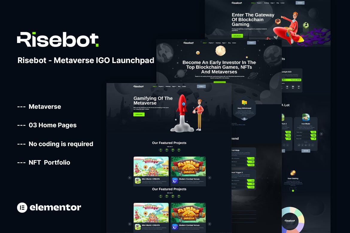 risebot-metaverse-igo-launchpad-elementor-template Risebot – Metaverse IGO Launchpad Elementor Template Kit