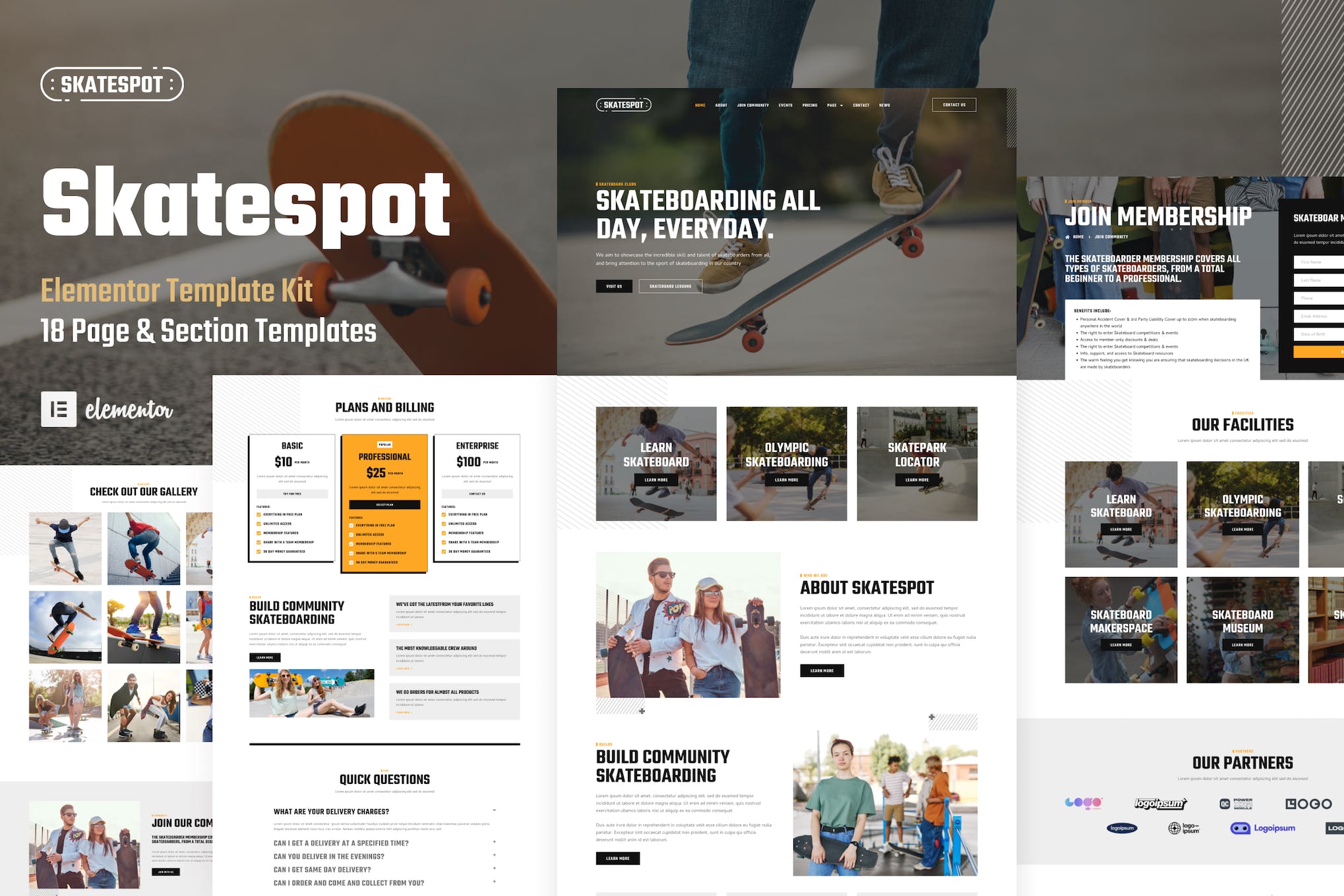 skatespot-skateboard-community-skate-park-elemento Skatespot – Skateboard Community & Skate Park Elementor Pro Template Kit