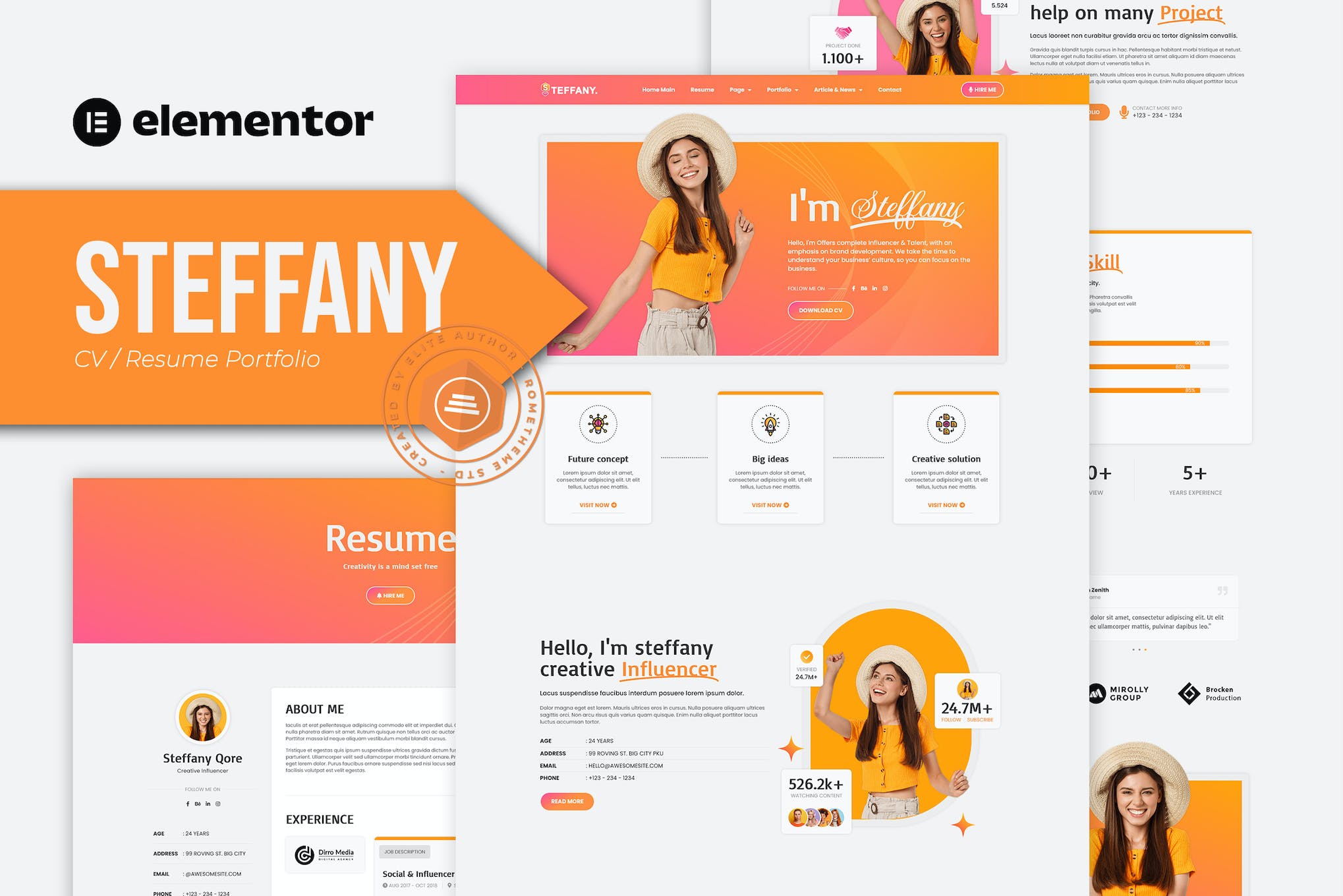 steffany-cv-resume-elementor-pro-template-kit Steffany – CV Resume Elementor Pro Template Kit