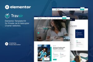 Travair – Private Jet & Helicopter Charter Elementor Template Kit